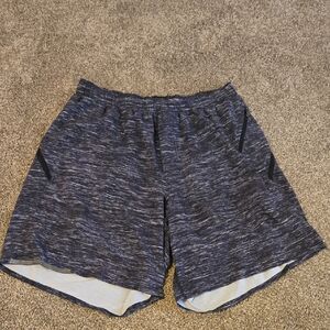 Lululemon Men's Black and Gray Athletic Shorts Size Medium